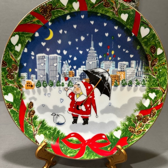 Christmas Plate - RARE Ziggy in Santa Suit In Front of Twin Towers - Picture 2 of 10
